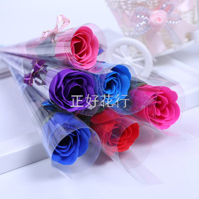 Factory Direct Sales Popular Affordable Single PVC Soap Rose Promotional Gifts Mother's Day Teacher's Day Gift