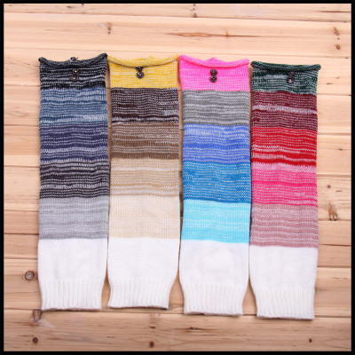 New Colored Mosaic Knitted Leg Warmers Girls' over-the-Knee Wool Booties Lengthen to Keep Warm Leg Warmer Factory Direct Sales Wholesale
