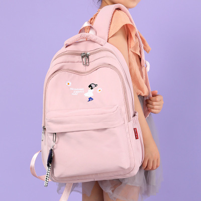 2020 New Student Schoolbag Female Korean Style Simple Campus Backpack Nylon Waterproof College Students Bag Wholesale