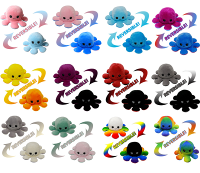 Flip-over Octopus Doll Double-Sided Expression Flip Octopus TikTok Hot Sale Octopus Wholesale Factory Direct Sales