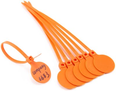 Plastic Zipper 4 Inches about 10.2 Self-Locking Nylon Cable Tie Writable Tie Winding Cable Orange)