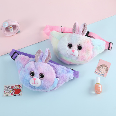 2020 Cartoon New Plush Waist Bag Cute Bunny Doll Shoulder Bag Winter Plush Children Bucket Bag Women