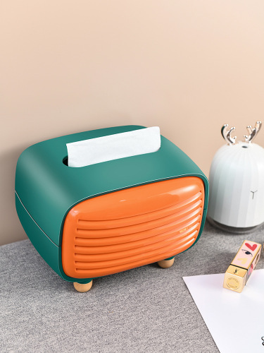 new retro radio tissue box contrast color creative waterproof storage box with bamboo charcoal tissue box wholesale