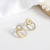 Simple Asymmetric Diamond round Earrings for Women Refined Rhinestone Eardrops Hollow-out Small Circle Geometry Ear Studs