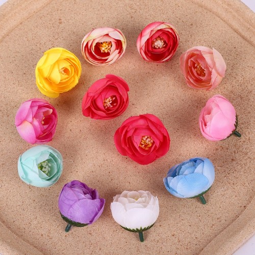 factory direct artificial flower head new diy garland accessories artificial flower silk flower dragon ball bud handmade flower head