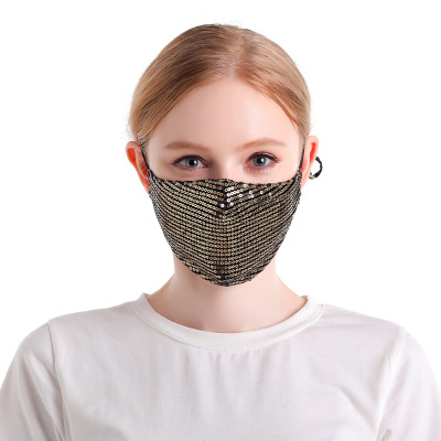 Colorful Sequin Mask All-Matching Sexy Thin Personality Dustproof Breathable and Washable Mask for Women