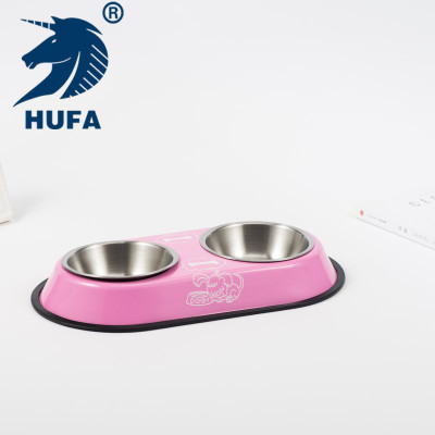 Dog Bowl Dog Basin Stainless Steel Dog Food Bowl Double Pots Pet Bowl Rice Basin Cat Basin Food Bowl Dog Plate Pet Supplies
