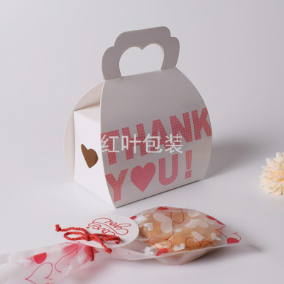 Wholesale Customized Korean-Style Thank You Simple Love Hand-Held Gift Box Universal Biscuit Cookies