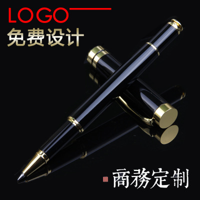 Black Gel Pen Business Gifts Metal Roller Pen Customized Advertising Gifts Fountain Pen Logo Ballpoint Pen Wholesale