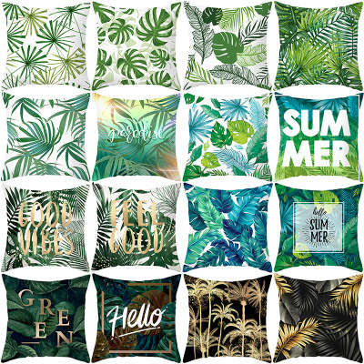 Gm073 Sofa Pillow Cases Nordic Green Plant Cushion Cover Office Throw Pillowcase Amazon Hot