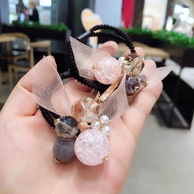 Korean Ins Crystal Bracelet Hair Rope Dual-Use Internet Celebrity Little Fairy Hairband for Tying up Hair Headdress Lady One Piece Dropshipping