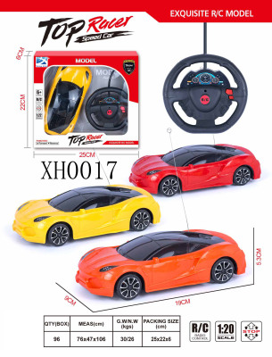 Factory Direct Sales Two-Way Remote Control Car 3D Light Color Box Steering Wheel Stall Hot Sale Gift Toy Car Wholesale