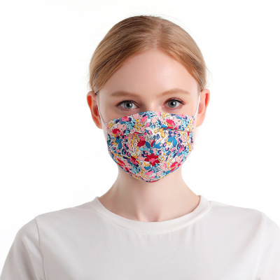 Cross-Border Cotton Mask Men's and Women's Printed Plain Respirator Dust Fog and Haze Comfortable Breathable and Washable