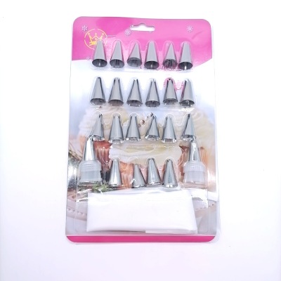 Paper Card Small Size Stainless Steel Mouth of Piping Device Decorating Bag Converter Baking Tool Set 27pc