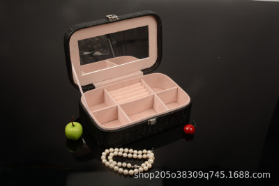 Currently Available Factory Direct Sales Pu Woven Pattern Jewelry Box Customized Necklace Ring Storage Box Always Stock a Large Currently Available