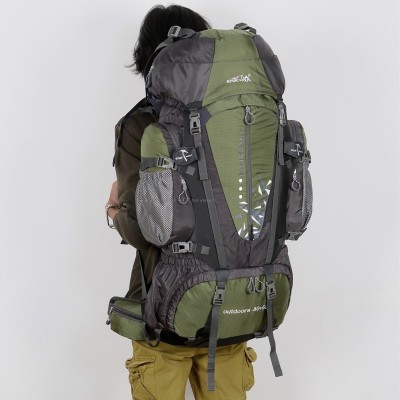 Backpack Outdoor Climbing Bag Bearing System Steel Frame Nylon Waterproof Large Capacity 85 Liters Hiking Camping