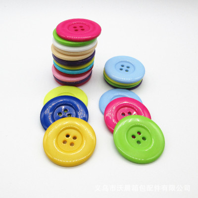 Spot Supply 3.8cm Yuan Edge Resin Button Decorative Buckle Windbreaker Button Big round Edge Button