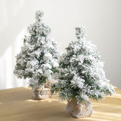 Nordic Mini Christmas Tree DIY Indoor Home Decoration Desktop Small Ornaments Snowflake Pine Tree