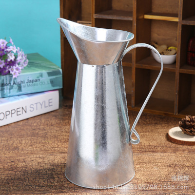 European-Style Pastoral Style Galvanized Iron Coffee Pot Shape Iron Barrel Can Be Colored to Your Preference Painting Crafts