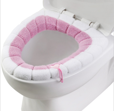 Seat Cushion Universal Plush Toilet Seat Cover Autumn and Winter Warm Toilet Seat Cover Cute Knitting Handle Toilet Mat