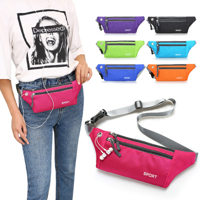 Unisex Running Pouch Cycling Pouch Earphone Sports Phone Waist Bag Female Waterproof Nylon Rhombus Chest Bag Backpack