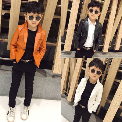 Children's Leather Suit Children's Leather Autumn and Winter New One-Piece Small Suit Factory Direct Sales One Product Dropshipping Fashion