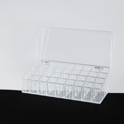Lipstick Storage Box Flip Dustproof Nail Acrylic Oil Storage Transparent and Dustproof Lipstick Brush Plastic Cosmetic Container