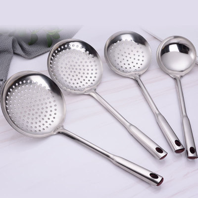 Restaurant Stainless Steel Soup Ladle Perforated Ladle Hot Pot Frying Filter Colander Cooking Soup Spoon Kitchen Utensils Factory Wholesale