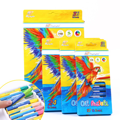 Children's Oil Pastel Set Safety 12 Colors 24 Colors 36 Colors Washable Toner Stroke Brush Color Full English Style