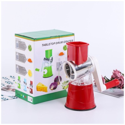Portable Hand Roll Bucket Kitchen Three-in-One Chopping Artifact Kitchen Shredded Slice Multi-Function Vegetable Chopper