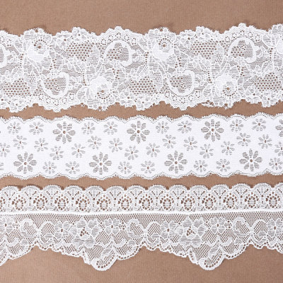 New Knitted Warp Knitted Lace Bleach Color Can Be Sample Board Making