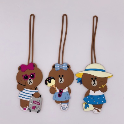 Travel Portable Boarding Tag Cartoon Creative Silicone Luggage Tag Consignment Pendant Tag Identification Lost Tag