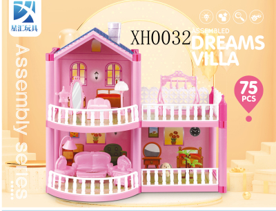 2-Storey Luxury Villa DIY Princess House Castle Villa Play House Toys