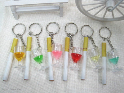 Imitation Cigarette Wine Glass Keychain Gift Cigarette Wine Glass Pendant Wholesale Craft Cigarette Wine Glass Penactory