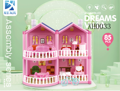 Luxury Villa DIY Princess House Castle Villa Play House Toy Girl Role