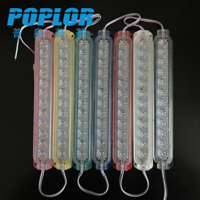 LED Module 2835 Car Motorcycle Battery Car Warning Light Single Side Light Waterproof Single Row 12 Light White Light Always on