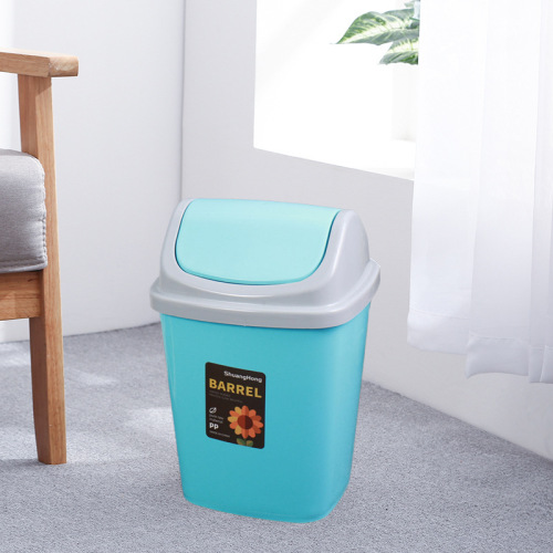 Simple Household living Room Rocking Cover Trash Can Nordic Style Kitchen Large Drawer Tube Bathroom Bathroom Waste Paper Basket 