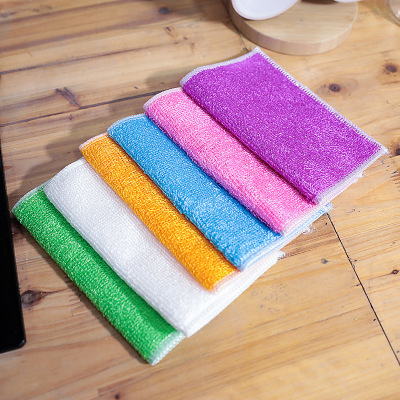 Thickened Bamboo Fiber Dish Towel Household Cleaning Oil-Free Rag Kitchen Supplies Oil Removal Cleaning Cloth Absorbent Cloth