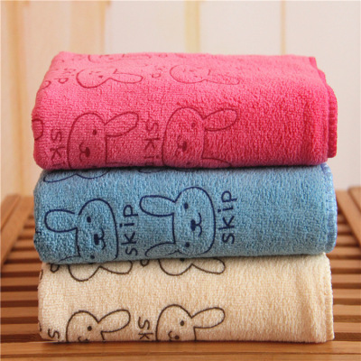 Microfiber Brushed Rabbit Head Adult Towel Soft Absorbent Face Towel