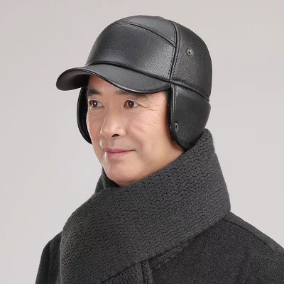 Hat Men's Winter Middle-Aged and Elderly Baseball Cap Warm Autumn and Winter Dad Grandpa Old Man Ear Protection Old Man