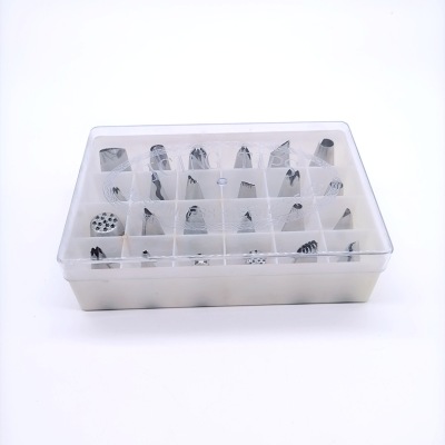 PVC Plastic Boxed Sewing Stainless Steel Mouth of Piping Device 24 Pieces Baking Suit DIY Decorating Baking Tools