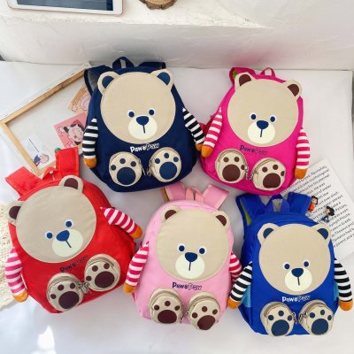 Pawinpaw Cartoon Little Bear Kids' Clothing  New Autumn Boy's and Girl's Schoolbag Student Backpack Backpack