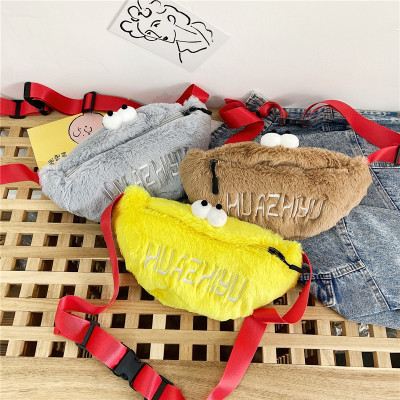 Popular Plush Pouches Women's Winter New Waist Bag Cute Furry Casual Letter Chest Bag Fashion Messenger Bag Fashion