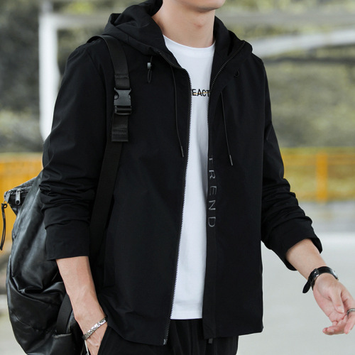 2020 spring and autumn new men‘s casual jacket korean style trendy handsome slim-fit hooded top versatile coat