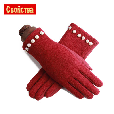 Women's Touch Screen Gloves Winter Riding Warm Alpaca Gloves Finger Fleece Thick Gloves Cashmere Gloves