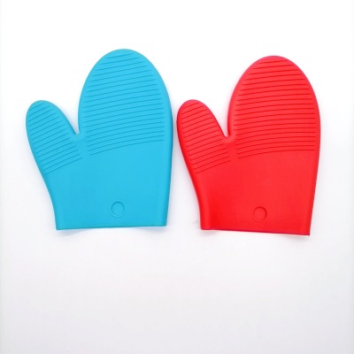 Thickened Two-Finger Silicone Gloves Baking Tools Heat Insulation Gloves Microwave Oven Anti-Scald Non-Slip Gloves