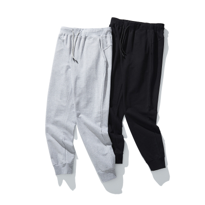 Thin Track Pants Men's Jogger Pants Loose Casual Trousers Men's Trendy Pure Cotton Pants All-Match Tapered Ankle-Tied Sweatpants