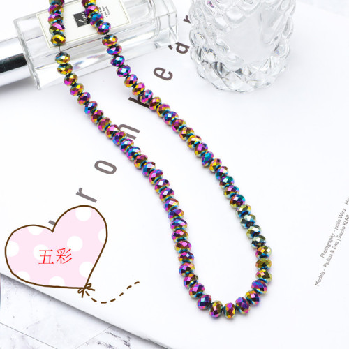 Crystal Beads Flat Beads Hollow Bead No. 6 Electroplating Color Whole String Wholesale Ornament Accessories Glass