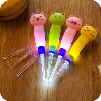 LED Cartoon Animal with Light Detachable Earpick Children's Electronic Luminous Earpick Ear Ear Pick Ear Picking Tools