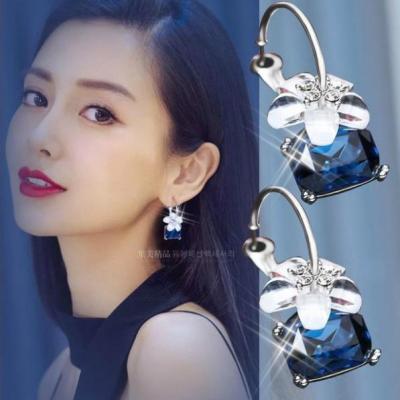 Star High Profile and Generous Trend Fashion Ear Jewelry Crystal Sakura Earring Ring/Stud Earring Female Elegant Korean Earrings